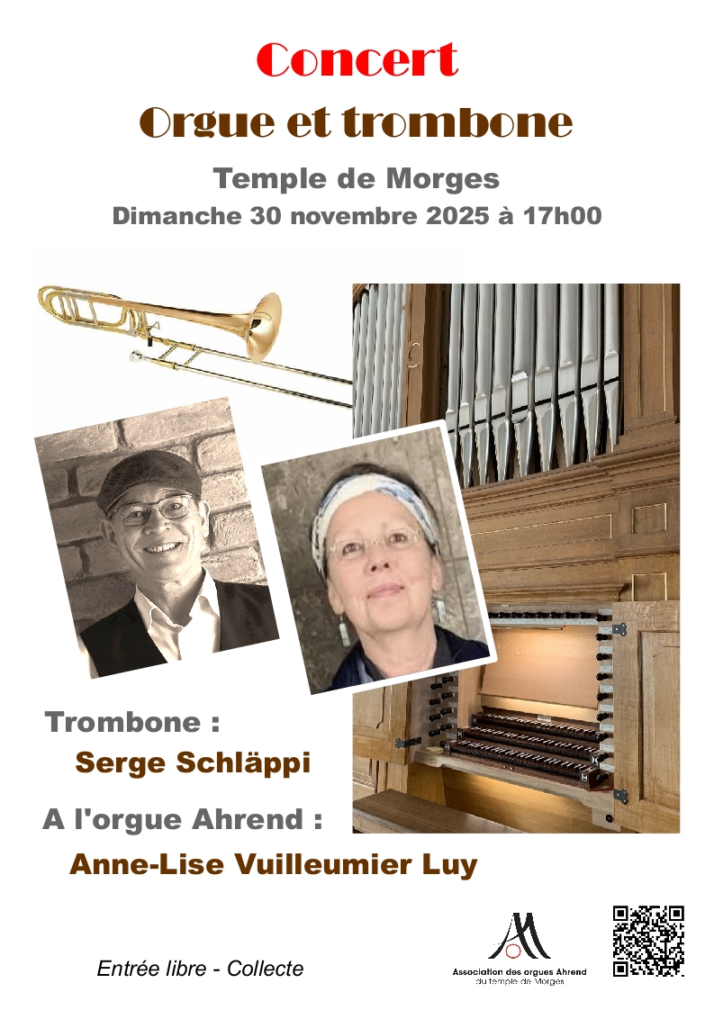 Duo orgue et trombone Dimanche 30 novembre 2025 à 17h duo orgue et trombone